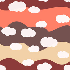 Clouds bright colors seamless pattern vector