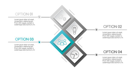 Concept of a gray infographic with business icons. Vector