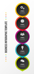 Round infographic template - business timeline. Vector