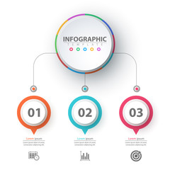 Business infographic. Paper origami template.