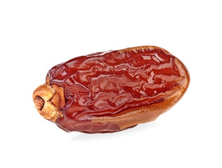 Single dried date on a white background