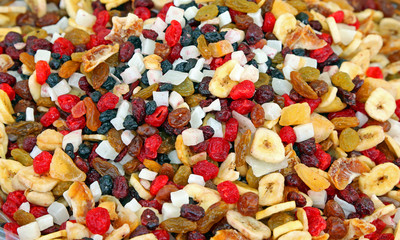 dried fruits cherry banana cocco and others
