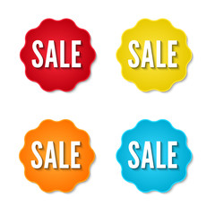 Colorful sale stickers collection. set of Promotional vector labels