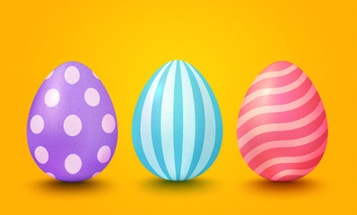 Colorful eggs with patterns