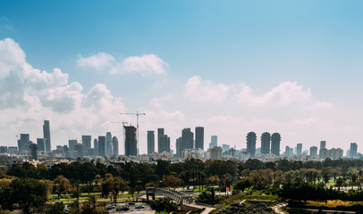 Panoramic view of Downtown Tel-Aviv, Israel skyline