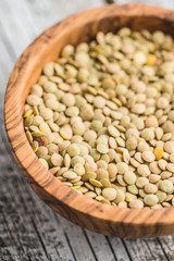 Uncooked dried lentil.