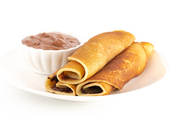 Classic French Crepes with Chocolate Hazelnut Spread