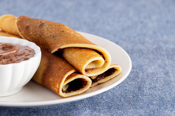 Classic French Crepes with Chocolate Hazelnut Spread