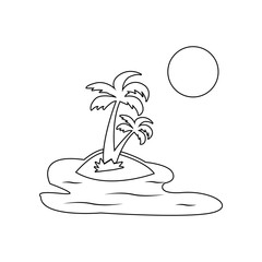 exotic island icon. Element of Beach for mobile concept and web apps icon. Outline, thin line icon for website design and development, app development