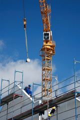 Contemporary luxury apartment buildings in construction