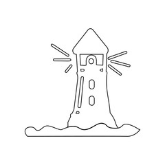 Lighthouse icon. Element of Beach for mobile concept and web apps icon. Outline, thin line icon for website design and development, app development