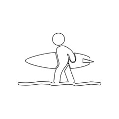 surfer icon. Element of Beach for mobile concept and web apps icon. Outline, thin line icon for website design and development, app development