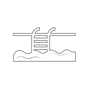 Swimming Pool icon. Element of Beach for mobile concept and web apps icon. Outline, thin line icon for website design and development, app development