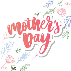 Happy Mothers Day elegant typography pink banner. Calligraphy text and heart in frame on red background for Mother's Day. Best mom ever vector illustration