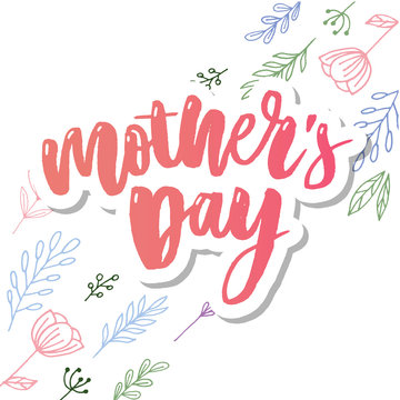 Happy Mothers Day elegant typography pink banner. Calligraphy text and heart in frame on red background for Mother's Day. Best mom ever vector illustration