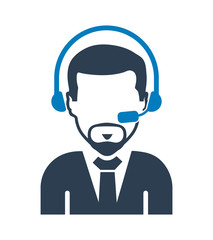 Male Costumer service icon.  Flat style vector EPS.