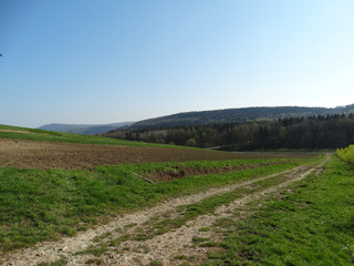 Fototapeta na wymiar Das schöne Leinebergland in der Nähe von Delligsen fotografiert
