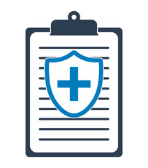 Obraz premium Medical and healthcare insurance icon. Flat style vector EPS.