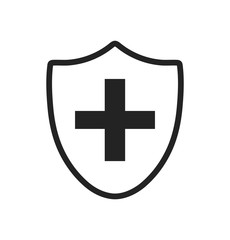 Medical Shield Icon. Flat style vector EPS.