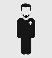 Standing male Patient Icon. Flat style vector EPS.