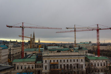 Fototapeta na wymiar Panorama of morning Vienna