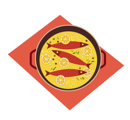 Flat hand drawn vector color seafood icon