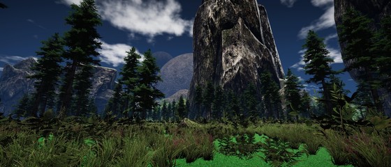 Extremely detailed and realistic high resolution 3d illustration of a Landscape on an Earth liike Planet © Sasa Kadrijevic