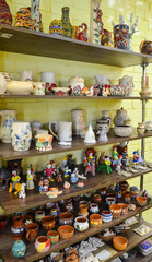 Museum of pottery and products made by masters in the pottery workshop