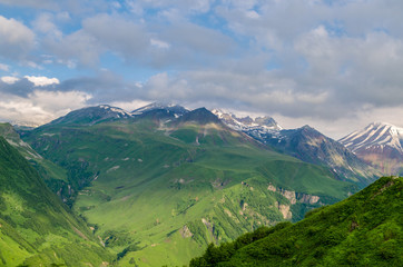landscape with mountains and blue sky
