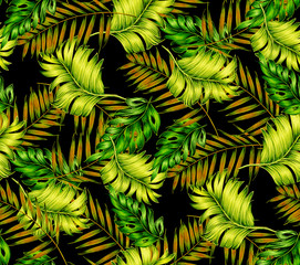 Fototapeta na wymiar Tropical leaves pattern