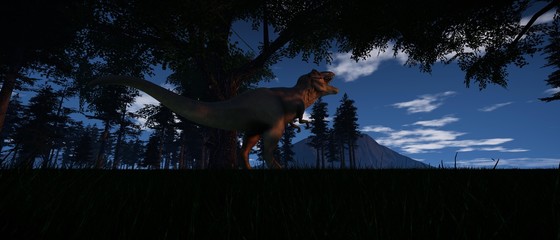 Extremely detailed and realistic high resolution 3D illustration of a T-Rex Dinosaur © Sasa Kadrijevic