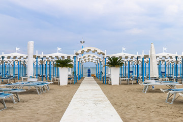 Empty beach, Italy, Riccione - obrazy, fototapety, plakaty