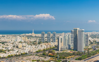 Extra large Panorama Of Tel Aviv Skyline,  Tel Aviv Cityscape Large Panorama At Day, Israel