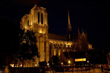 Fototapeta na wymiar Notre Dame París de Noche