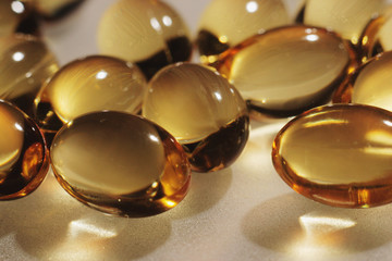 Fish oil yellow pill macro lens shallow depth of field