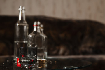 alcoholism problem. alcoholic guy. bad habit. social disease. harm to health