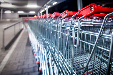 Rows of Shopping Cars