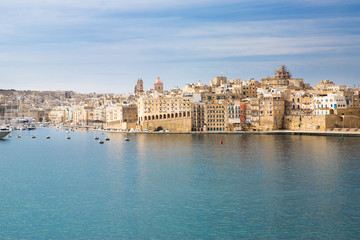 Valletta, Malta, panoramic view, beautiful sunny summer day. 