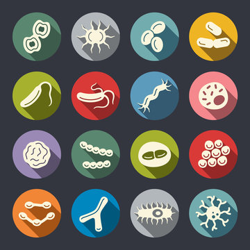 Bacteria icon set
