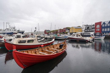 Fototapeta na wymiar View of Tinganes from the marina, Torshavn Faroe Islands