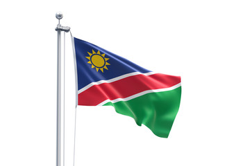 Fototapeta na wymiar 3D Rendering of Namibia Flag is Waving in the Sky - 3d illustration