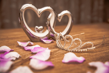 young woman packs gifts at the occasion of the occasion like birthday, valentin, wedding, new year's, name day, father's day, mothers day