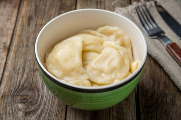 Fototapeta na wymiar dumplings with cottage cheese on a plate