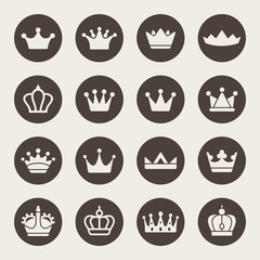 Crown icon set