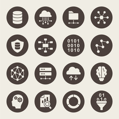 Data science icon set