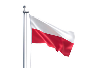 Fototapeta na wymiar 3D Rendering of Poland Flag is Waving in the Sky - 3d illustration