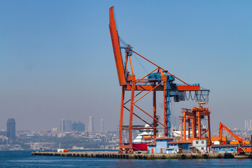 Orange Port Crane