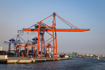 Orange Port Crane