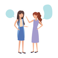 women with speech bubble avatar character