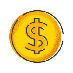 Coin. Retro style icon
